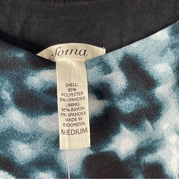 SOMA Dark Harbor Crepe Drawcord Sleeveless Maxi Dress Size Medium NWT - Picture 9 of 10